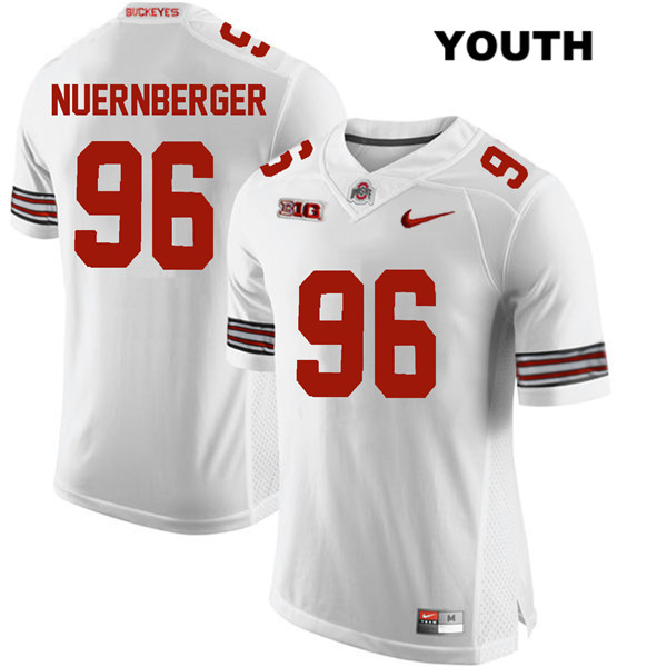 Ohio State Buckeyes Youth Sean Nuernberger #96 White Authentic Nike College NCAA Stitched Football Jersey SD19Z62OF